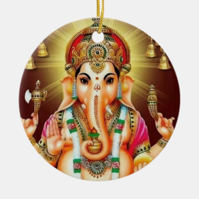 God Ganesha with me  Ceramic Ornament (Front)