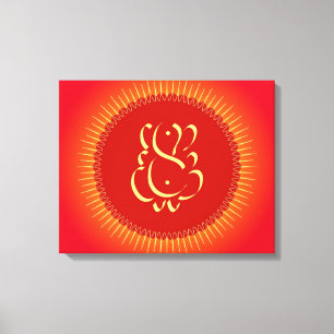 God Ganesha with sun rays Canvas Print