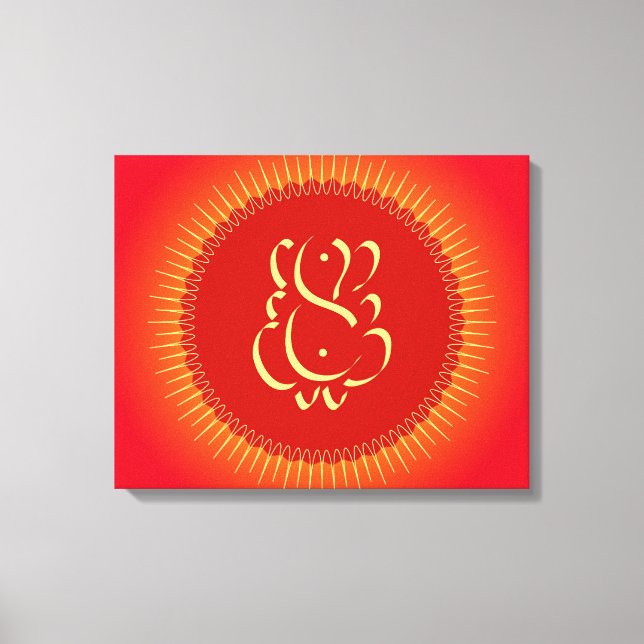 God Ganesha with sun rays Canvas Print (Front)