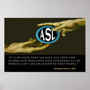 God Gave ASL To Deaf People (36"x24") Poster