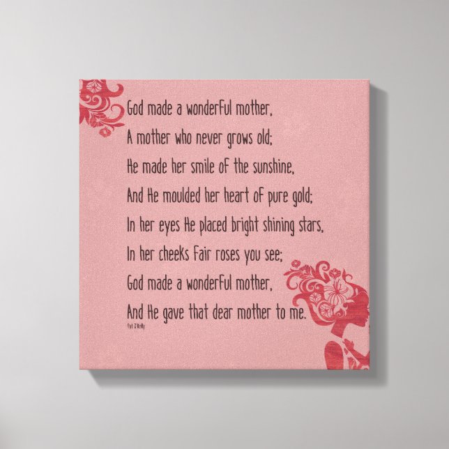 God gave this Mother to me Canvas Print (Front)