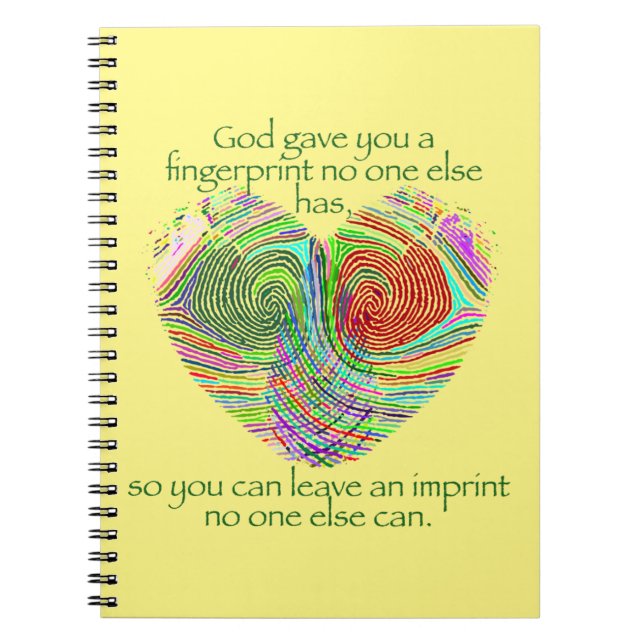 God Gave You A Fingerprint Notebook (Front)