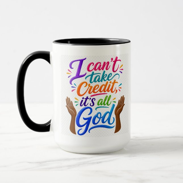 God gets the credit  mug (Left)