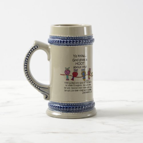 God Gives a Hoot Owls Beer Stein