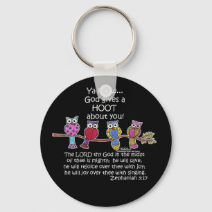 God Gives a Hoot Owls Keychain