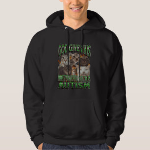 God Gives His Most Powerful Autism Funny Cat Meme  Hoodie