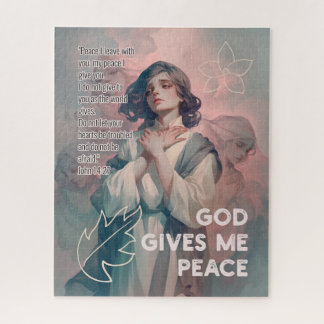 God Gives Me Peace - Christian Vintage Retro Anime Jigsaw Puzzle
