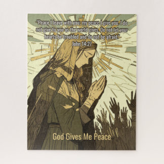 God Gives Me Peace - Christian Vintage Retro Anime Jigsaw Puzzle
