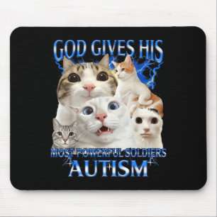 God gives most powerful soldiers autism awareness mouse pad