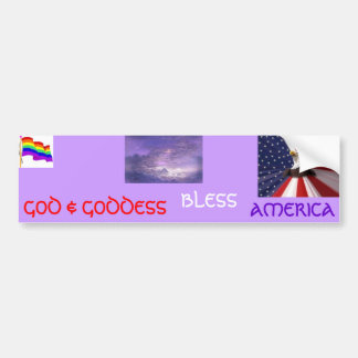 GOD & GODDESS, BLESS, AMERICA BUMPER STICKER