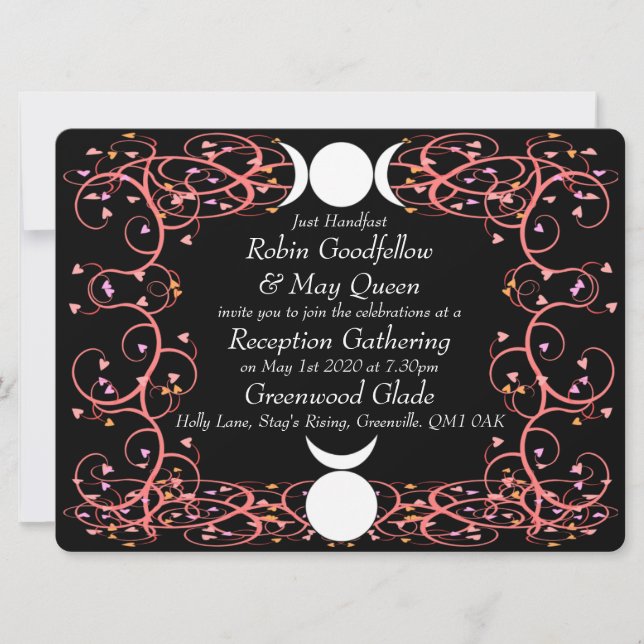 God & Goddess Wiccan Reception Invitation (Front)