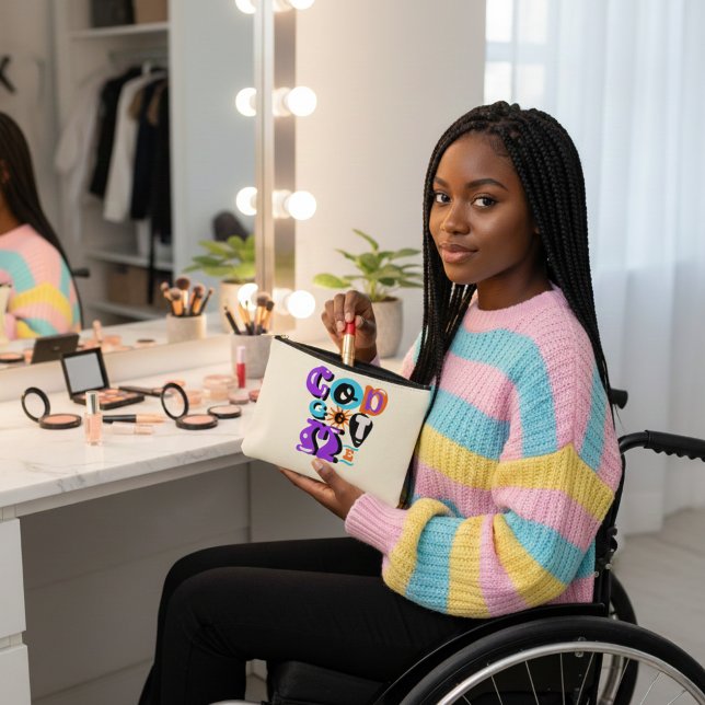 God Got Me Retro Christian Faith Style Accessory Pouch (Everyday essentials, blessed energy. A chic reminder that God’s got you while you glow up.)