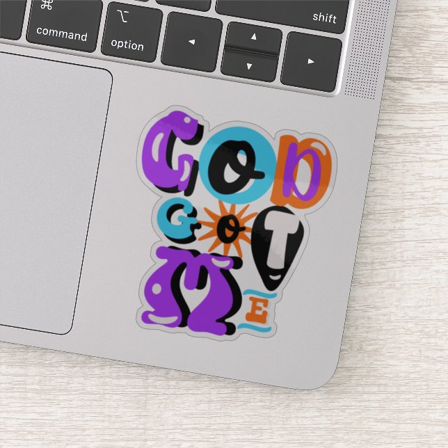 God Got Me Retro Christian Faith Style Sticker (Detail)