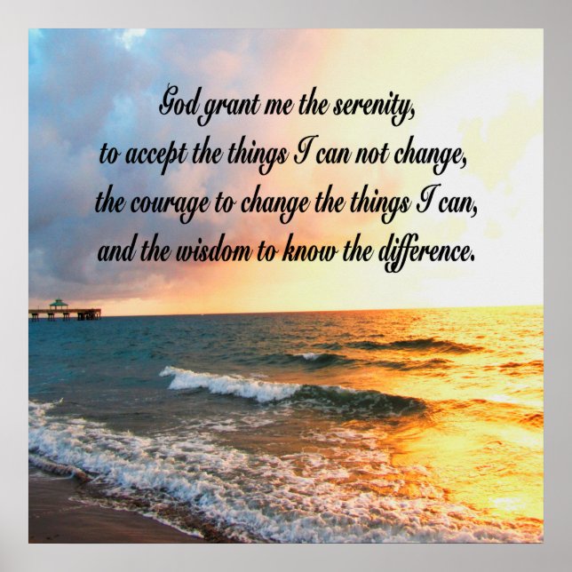 GOD GRANT ME THE SERENITY  - SERENITY PRAYER POSTER (Front)