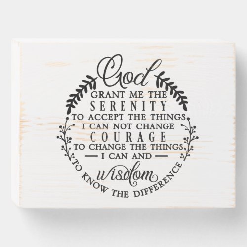 God Grant me the Serenity Wooden Box Sign