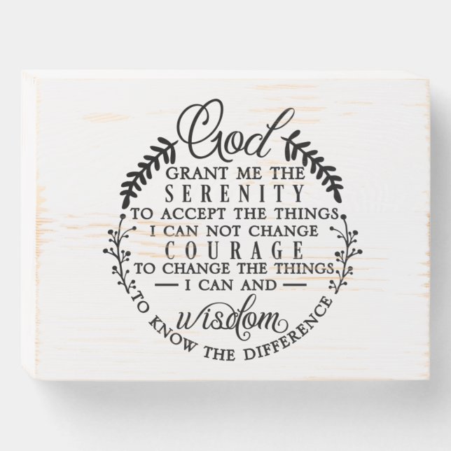 God Grant me the Serenity Wooden Box Sign (Front Horizontal)