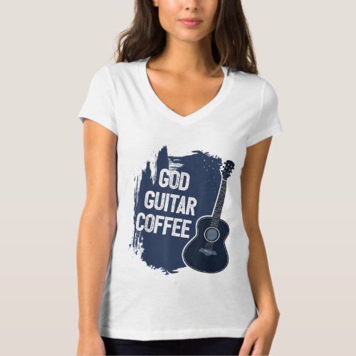 God Guitar Coffee Funny Christian Religious T_Shirt