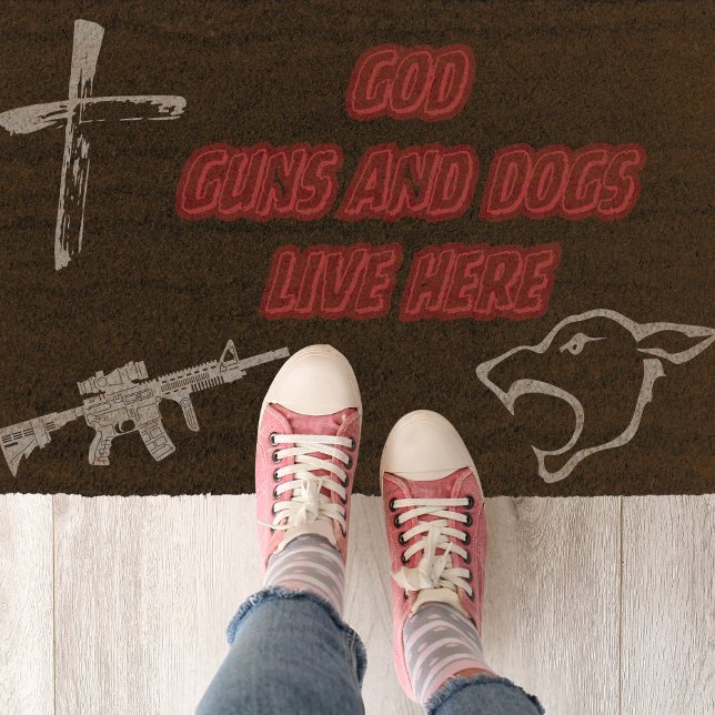 God Guns And Dogs Fiber Doormat (Creator Uploaded)