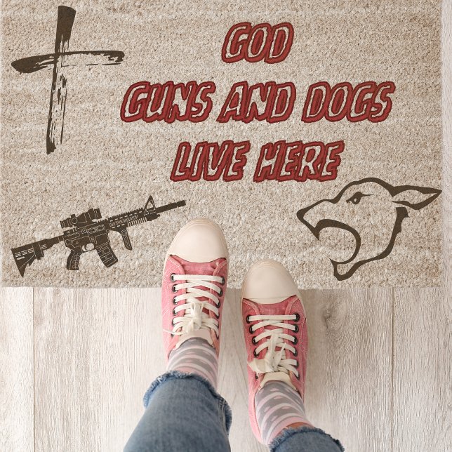 God Guns And Dogs Light Fiber Doormat (Creator Uploaded)