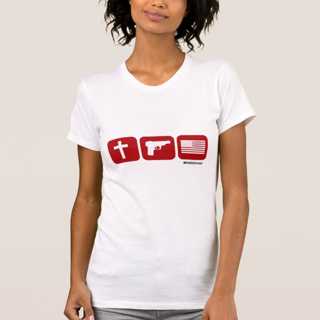 God Guns and Freedom - Politiclothes Humor --.png T-Shirt (Front)