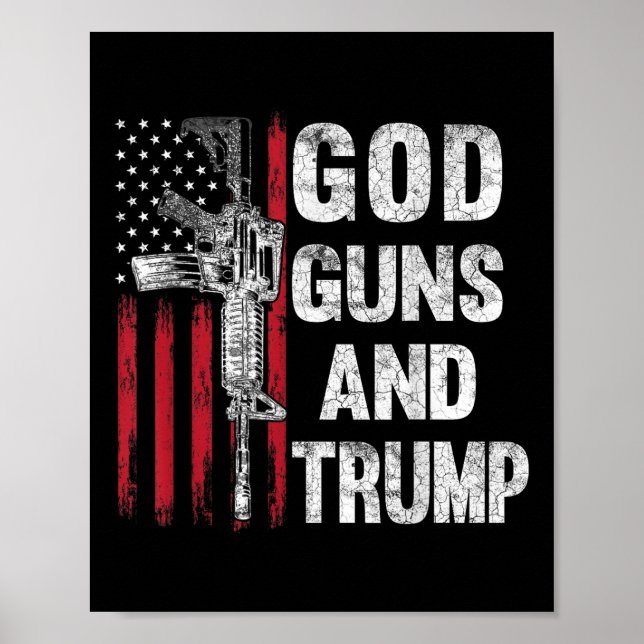 God Guns And Trump 2nd Amendment Flag Ar15 Poster (Front)