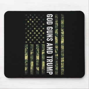 God Guns And Trump 2nd Amendment Usa Flag American Mouse Pad