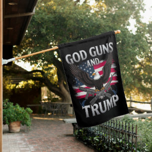God Guns And Trump Eagle American Flag Vintage