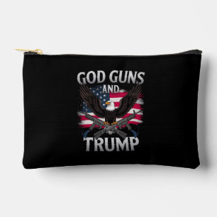 God Guns And Trump Eagle American Flag Vintage Accessory Pouch