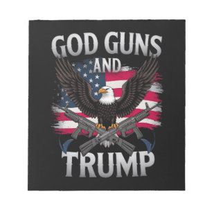 God Guns And Trump Eagle American Flag Vintage Notepad