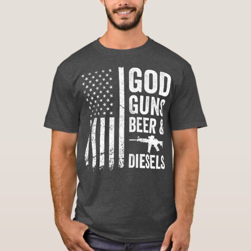 GOD GUNS BEER  DIESELS  Diesel Truck Mechanic T_Shirt