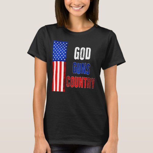 God Guns Country _ Womens Basic T_shirt