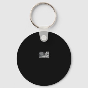 God Guns Trump Freedom - Funny Christian Pro Gun U Keychain