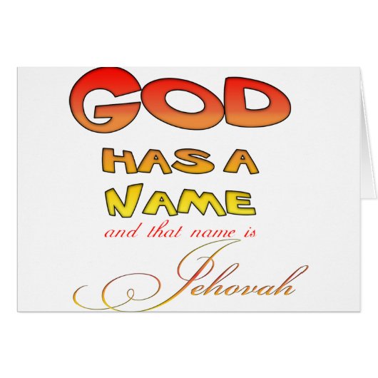 God has a Name Jehovah Cards (Front Horizontal)