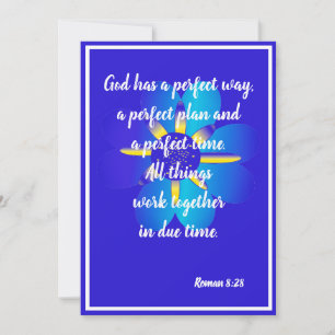 God has a perfect way Roman 8:28 Blue Card