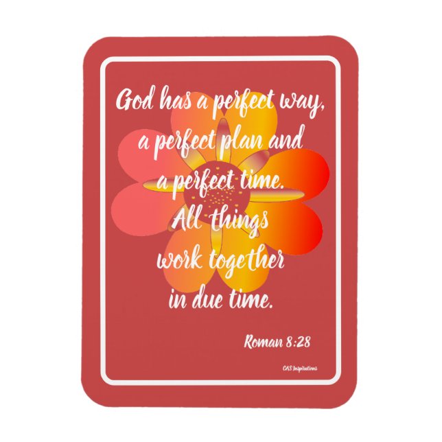 God has a perfect way Roman 8:28 Card Magnet (Vertical)