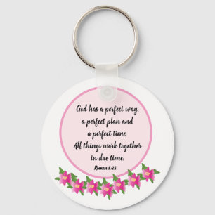 God has a perfect way Roman 8:28 Key Ring