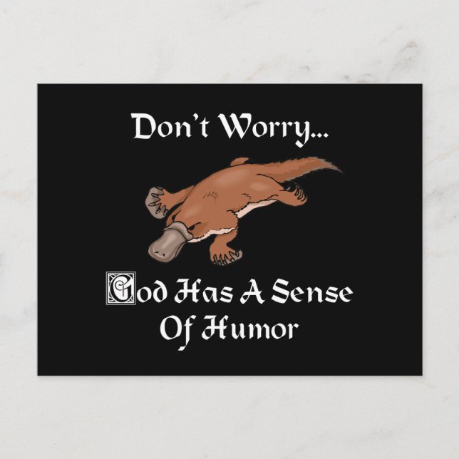 God Has A Sense Of Humor - Funny Platypus Postcard (Front)