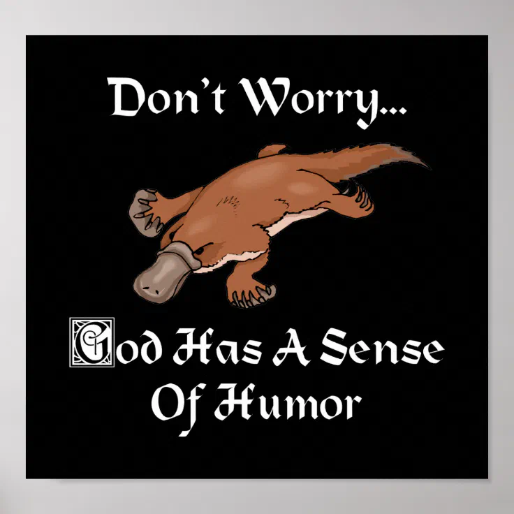 God Has A Sense Of Humor - Funny Platypus Poster | Zazzle