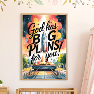 God Has Big Plans Christian Nursery Wall Art