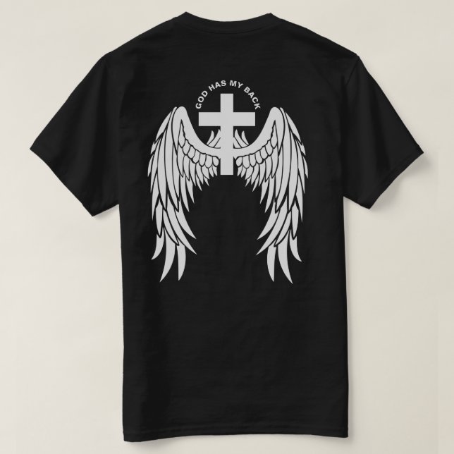 God Has My Back White Wings T-Shirt (Design Back)