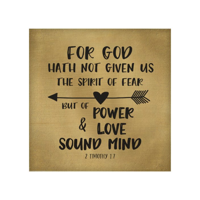 God Has Not Given Us Spirit Of Fear Bible Verse Wood Wall Decor Zazzle Com