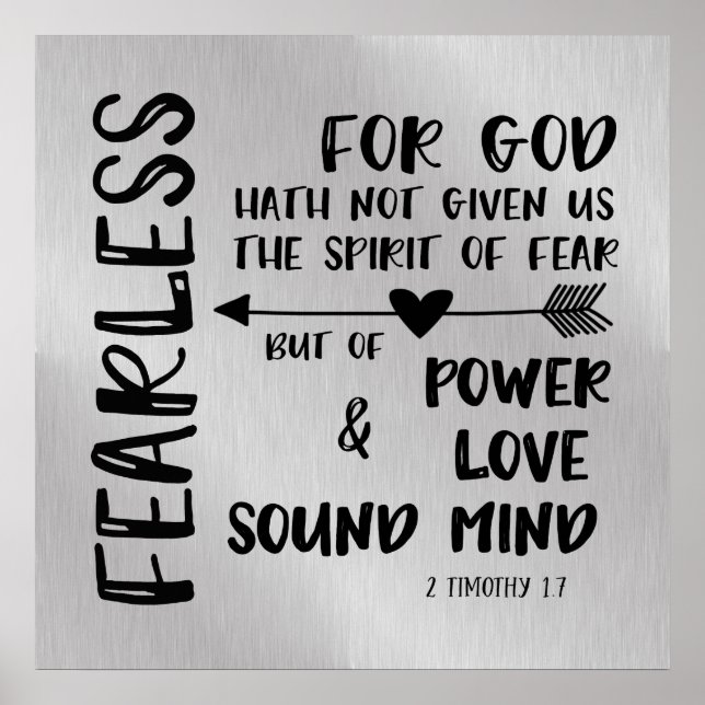God has not given us spirit of Fear Scripture Poster (Front)
