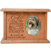 God Has You In His Arms Cherry Wood Pet Urn (Front)