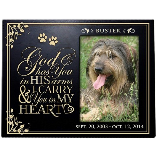 God Has You In His Arms Pets Black Picture Frame (Front)