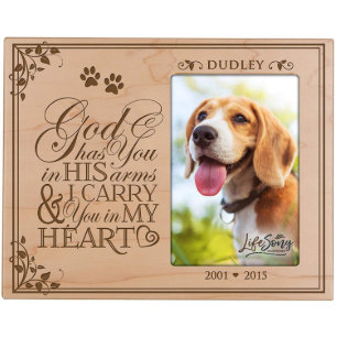 God Has You In His Arms Pets Maple Picture Frame