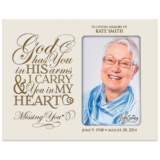 God Has You Memorial Ivory Picture Frame (Front)