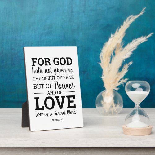 God Hath Not Given Us the Spirit of Fear Scripture Plaque
