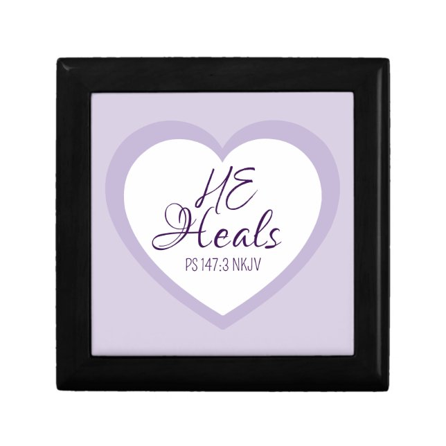 God Heals the Brokenhearted Light Purple Comfort Gift Box (Front)