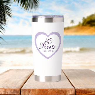 God Heals the Brokenhearted Light Purple Comfort Insulated Tumbler