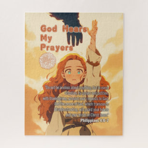 God Hears My Prayers - Christian Retro Anime Jigsaw Puzzle